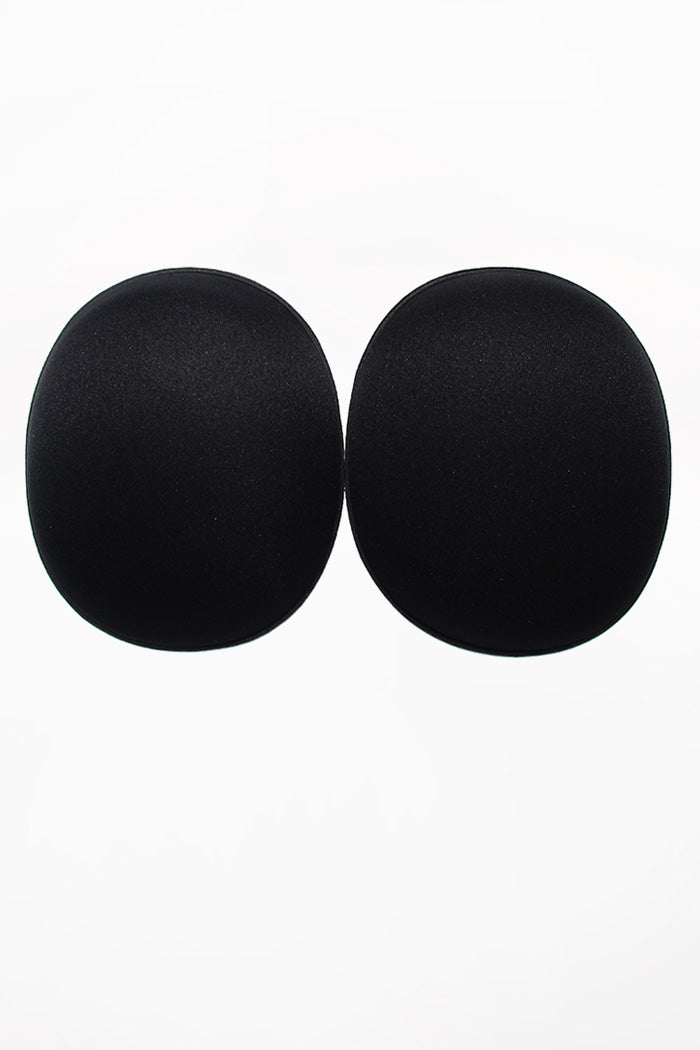 Top view of oval foam butt pads in Black. 